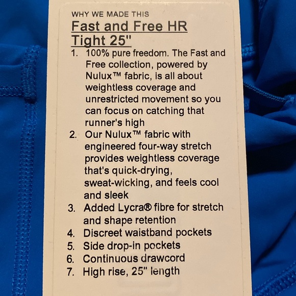 ❤️ Lululemon Poolside Fast & Free 25” Leggings Tights NWT - Picture 13 of 15
